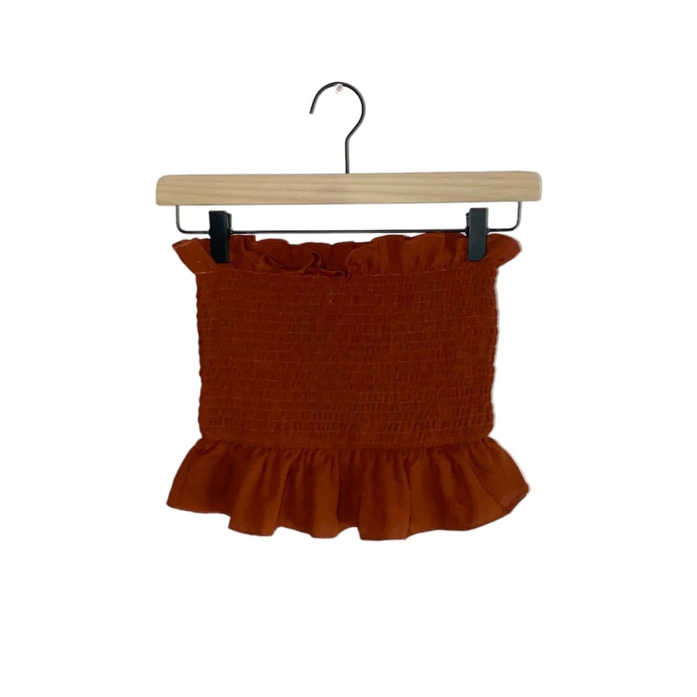 Brown/Burnt Orange Smocked Tube Top